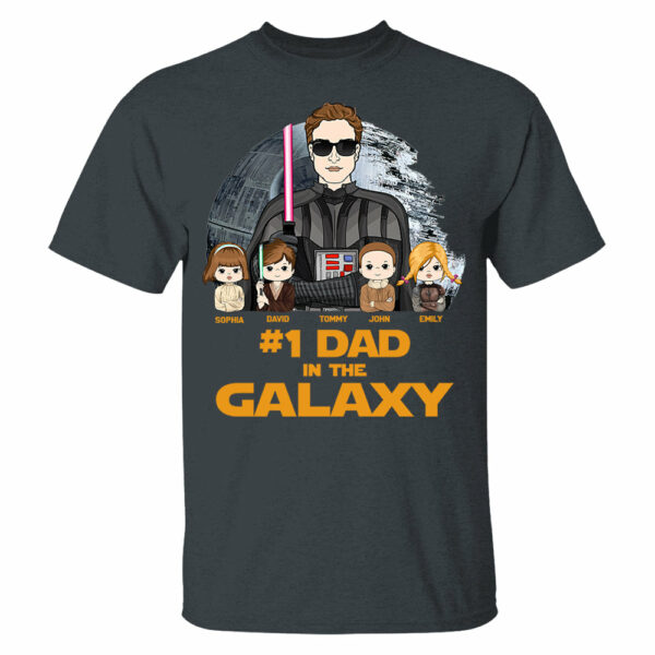 #1 Dad In The Galaxy - Personalized Shirt Custom For Dad Grandpa NA04 - Image 5