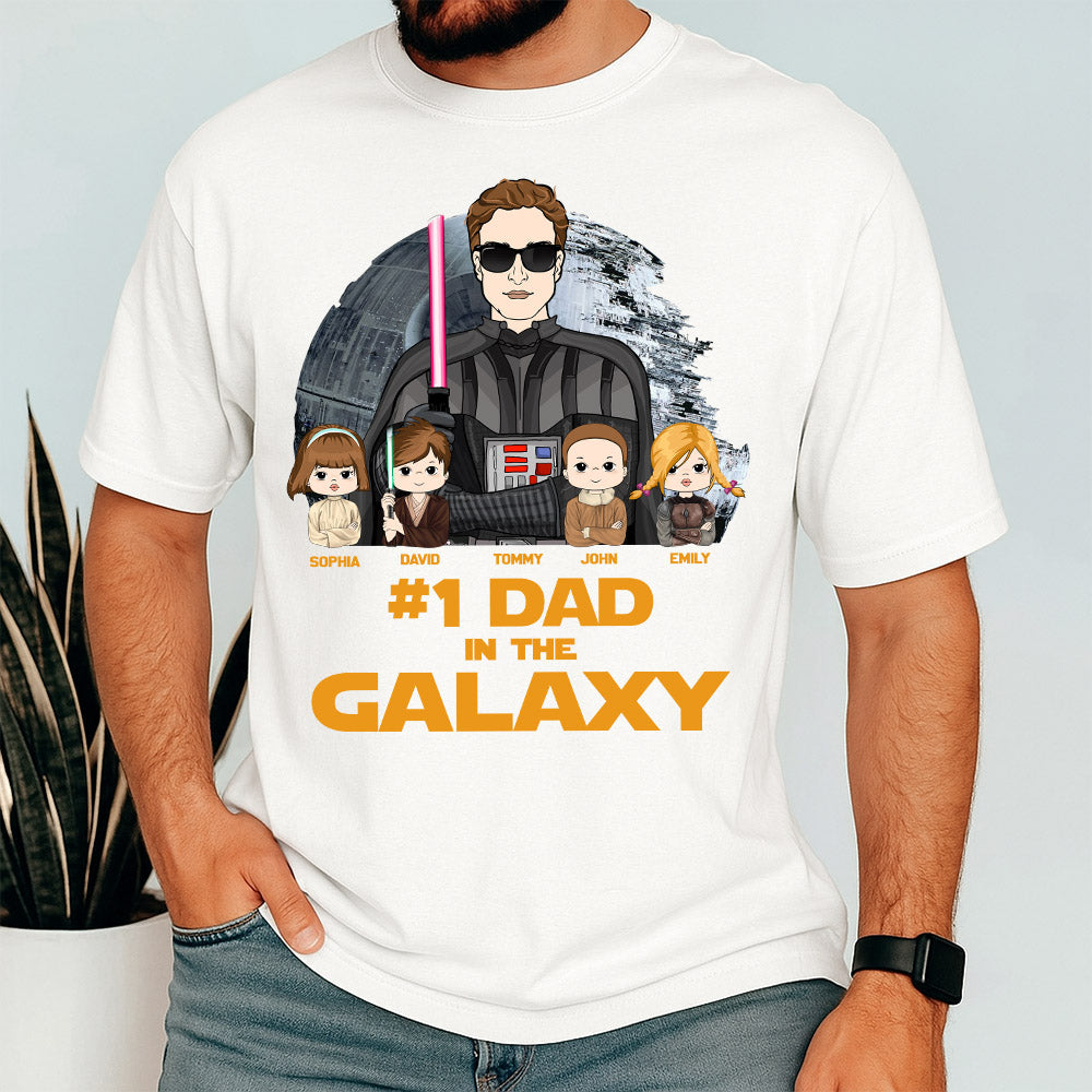 #1 Dad In The Galaxy - Personalized Shirt Custom For Dad Grandpa NA04