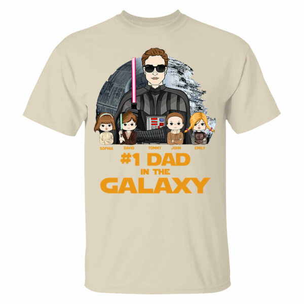#1 Dad In The Galaxy - Personalized Shirt Custom For Dad Grandpa NA04 - Image 3