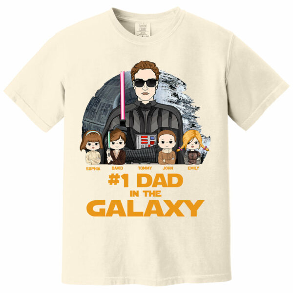 #1 Dad In The Galaxy - Personalized Shirt Custom For Dad Grandpa NA04 - Image 9