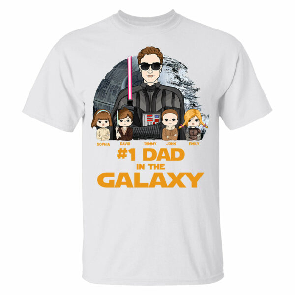 #1 Dad In The Galaxy - Personalized Shirt Custom For Dad Grandpa NA04 - Image 2