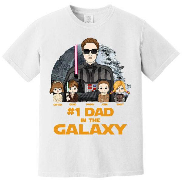 #1 Dad In The Galaxy - Personalized Shirt Custom For Dad Grandpa NA04 - Image 8