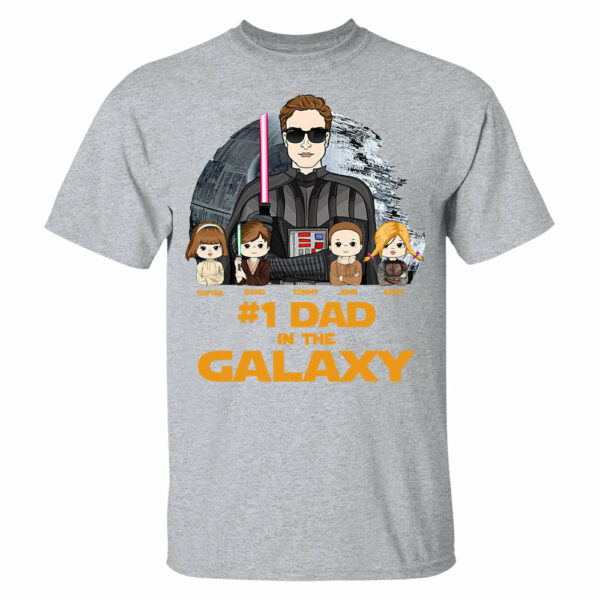#1 Dad In The Galaxy - Personalized Shirt Custom For Dad Grandpa NA04 - Image 4