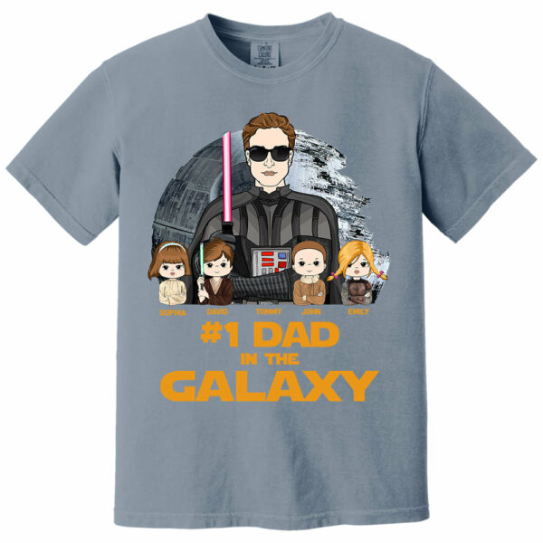 #1 Dad In The Galaxy - Personalized Shirt Custom For Dad Grandpa NA04 - Image 10