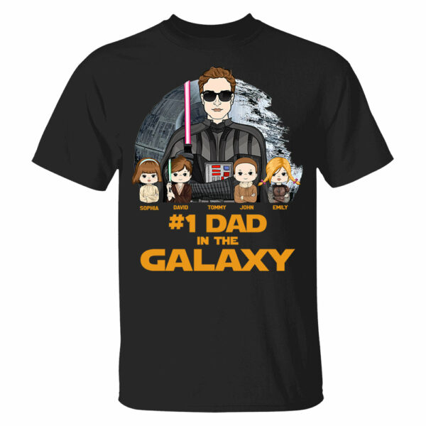 #1 Dad In The Galaxy - Personalized Shirt Custom For Dad Grandpa NA04 - Image 6