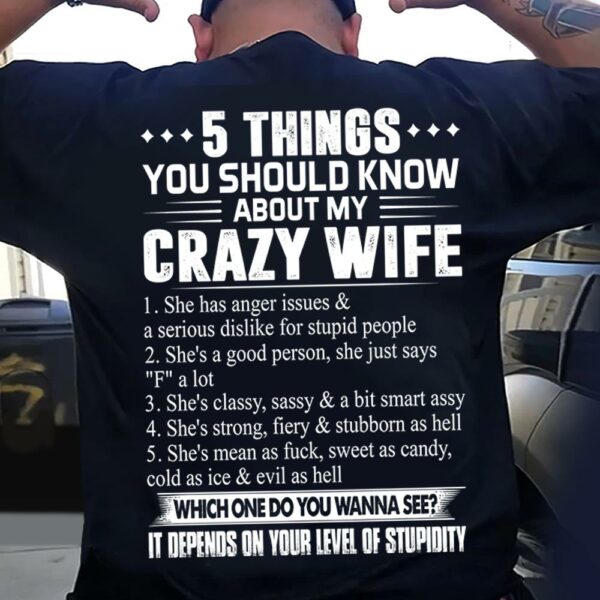 5 Things You Should Know About My Crazy Wife Shirt Perfect Gift For Husband - Image 3