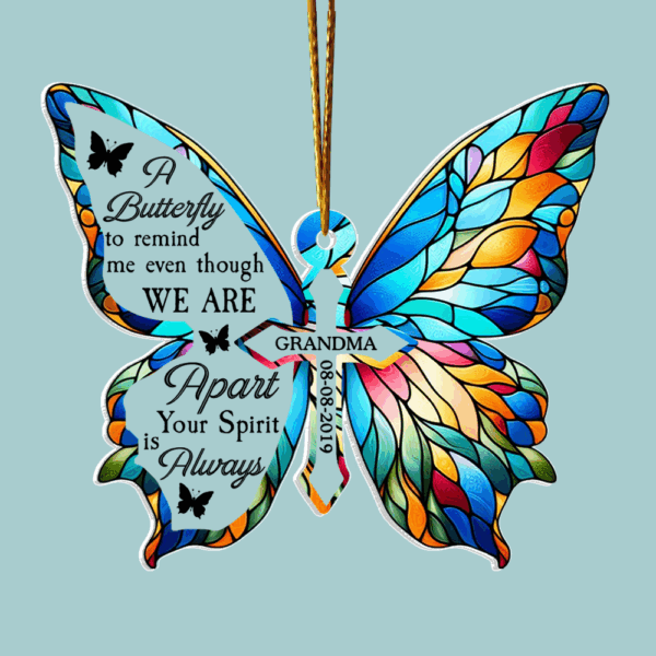 A Butterfly To Remind Me You're Always Here - Personalized Custom Shaped Acrylic Ornament - Image 5