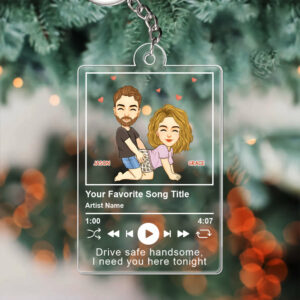 Acrylic Song Keychain - Couple Figure - Christmas Gifts, Valentine's Day Gifts For Her, Him, Wife, Husband, Gifts For Couple