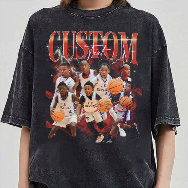 Adult Custom Basketball Bootleg Shirt 90s Vintage Bootleg Custom Basketball Player Personalized T Shirt - Image 3