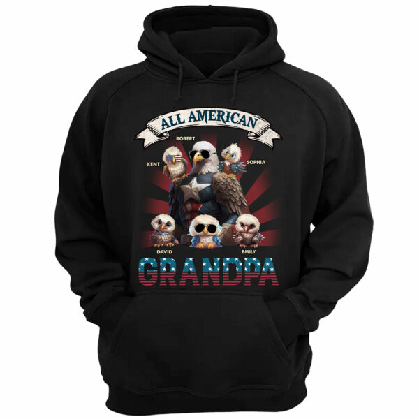 All American Papa - Custom Nickname Shirt Gift For Grandpa - Image 3