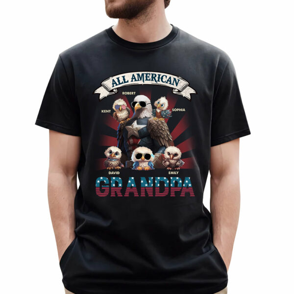 All American Papa - Custom Nickname Shirt Gift For Grandpa - Image 2