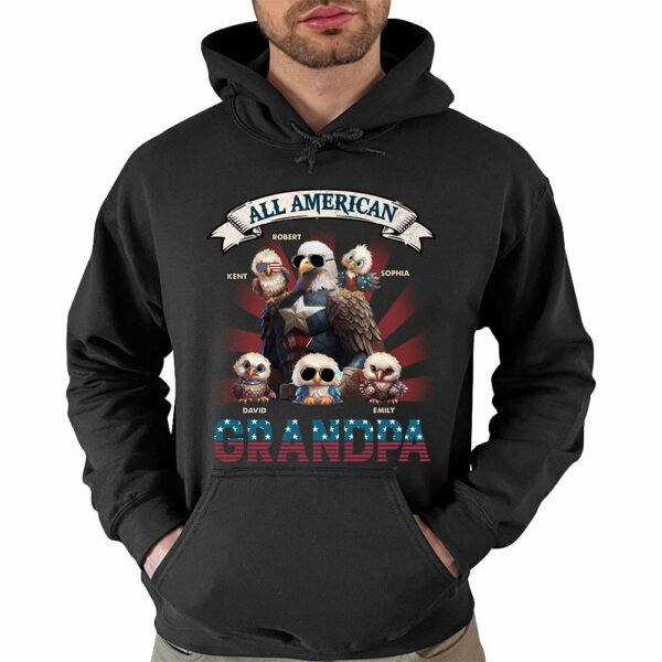 All American Papa - Custom Nickname Shirt Gift For Grandpa - Image 4