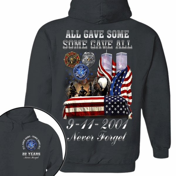 All Gave Some Some Gave All 22 Year Anniversary 9-11-2001 Never Forget Personalized Shirt For Firefighter K1702 - Image 7