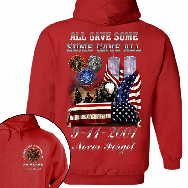 All Gave Some Some Gave All 22 Year Anniversary 9-11-2001 Never Forget Personalized Shirt For Firefighter K1702 - Image 9