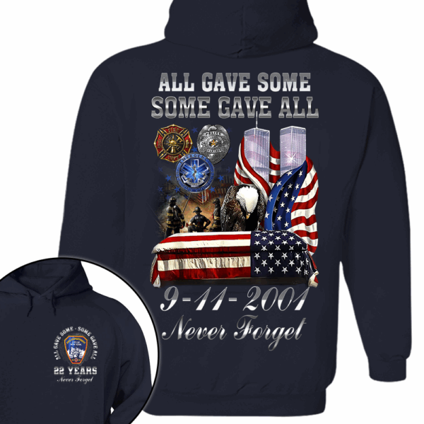 All Gave Some Some Gave All 22 Year Anniversary 9-11-2001 Never Forget Personalized Shirt For Firefighter K1702 - Image 8