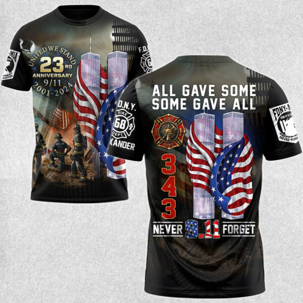 All Gave Some Some Gave All 911 Never Forget 343 Firefighter 23 Year Anniversary Patriot Day Personalized All Over Print Shirt For Firefighter H2511