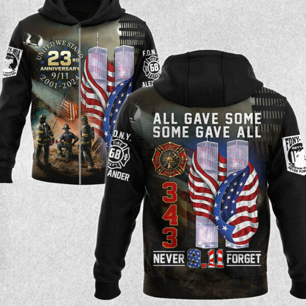All Gave Some Some Gave All 911 Never Forget 343 Firefighter 23 Year Anniversary Patriot Day Personalized All Over Print Shirt For Firefighter H2511 - Image 3