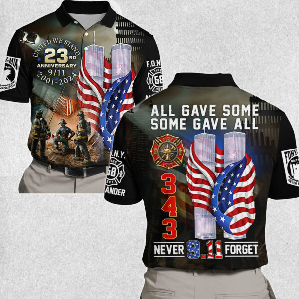 All Gave Some Some Gave All 911 Never Forget 343 Firefighter 23 Year Anniversary Patriot Day Personalized All Over Print Shirt For Firefighter H2511 - Image 5