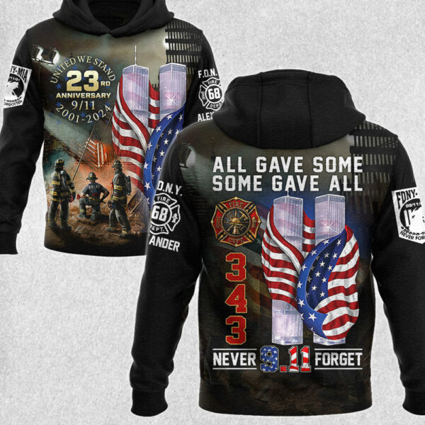 All Gave Some Some Gave All 911 Never Forget 343 Firefighter 23 Year Anniversary Patriot Day Personalized All Over Print Shirt For Firefighter H2511 - Image 2