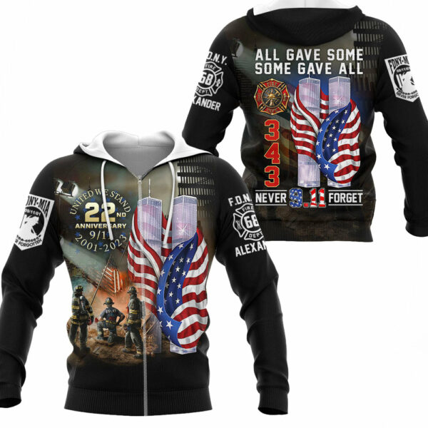 All Gave Some Some Gave All 911 Never Forget 343 Firefighter Personalized All Over Print Shirt For Firefighter H2511 - Image 8