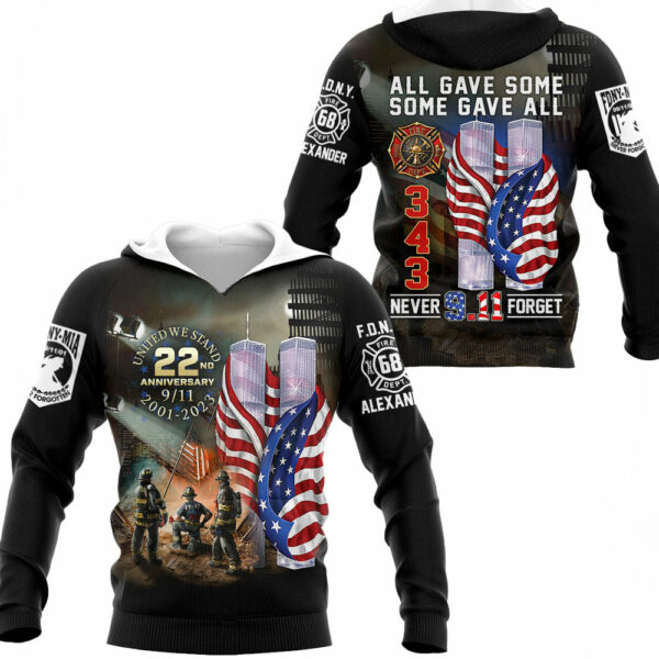 All Gave Some Some Gave All 911 Never Forget 343 Firefighter Personalized All Over Print Shirt For Firefighter H2511 - Image 6