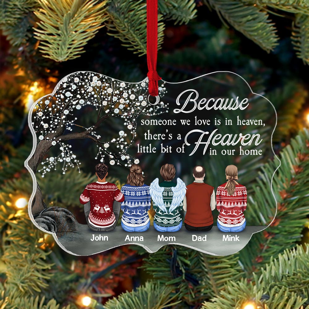 Always Beside You - Personalized Acrylic Ornament - Christmas Gift Memorial Gift For Family Members, Mom, Dad, Sisters, Brothers