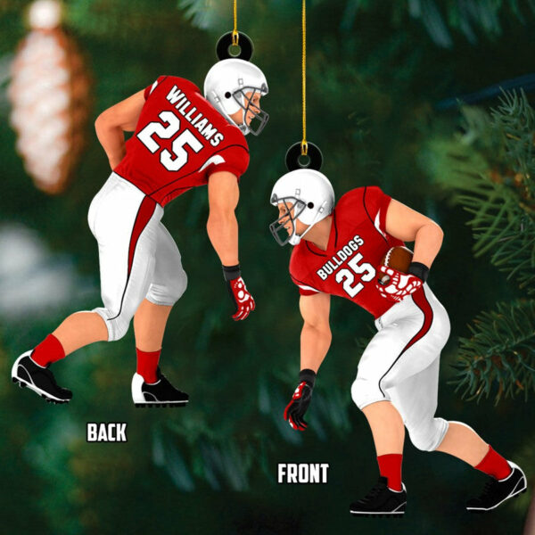 American Football Player Acrylic Christmas Ornament Custom Name Number Football Team Gift H2511 - Image 5
