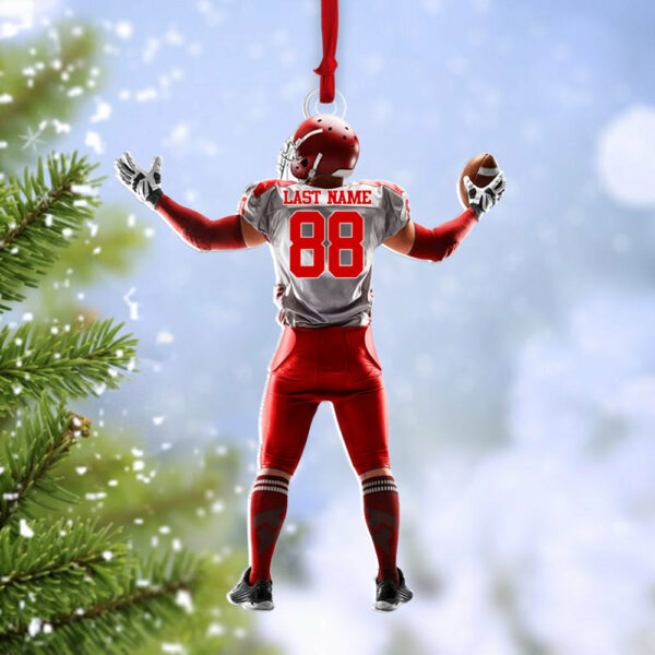 American Football Player Ornament Gift For Football Lovers - Custom Gift For Football Player H2511 - Image 4