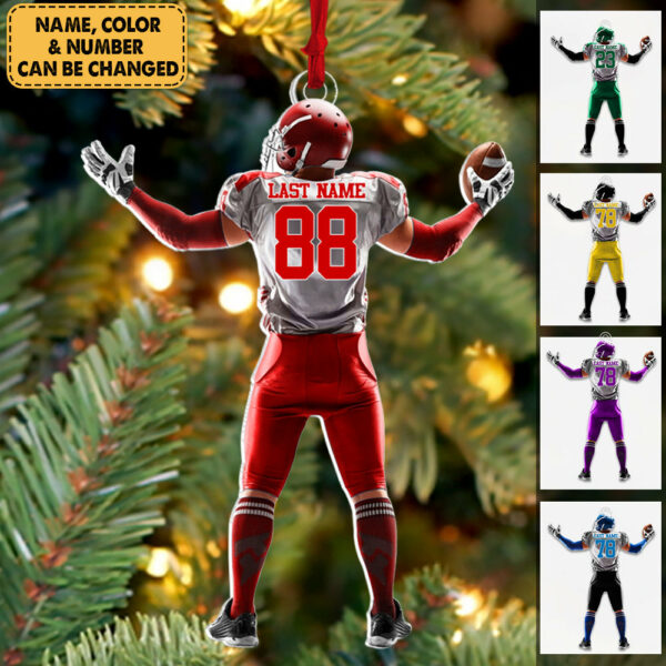 American Football Player Ornament Gift For Football Lovers - Custom Gift For Football Player H2511 - Image 2