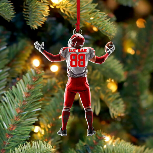 American Football Player Ornament Gift For Football Lovers - Custom Gift For Football Player H2511 - Image 3