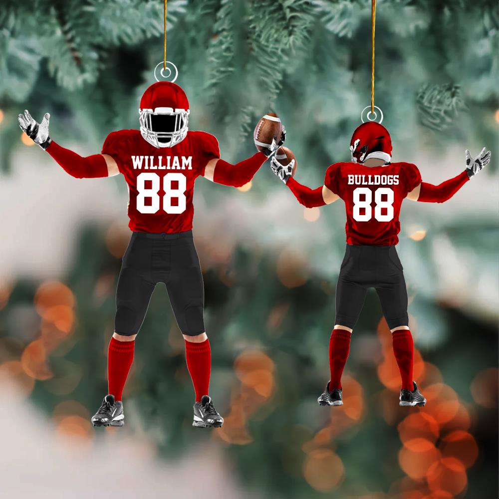 American Football Player Ornament Gift For Football Lovers - Custom Gift For Football Player Vr2