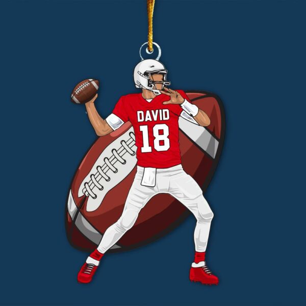 American Football Player Personalized Acrylic Ornament For Football Player - Gift For Football Lovers - Image 4