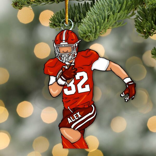 American Football Player Personalized Acrylic Ornament For Football Player - Gift For Football Lovers - Image 3