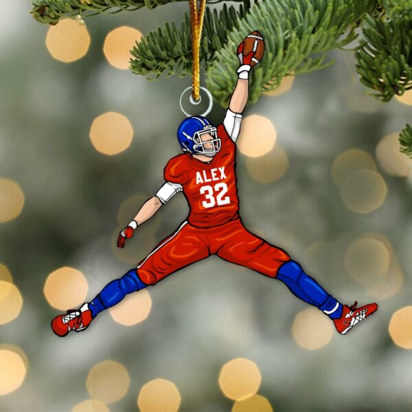 American Football Player Personalized Acrylic Ornament For Football Player - Gift For Football Lovers - Image 3