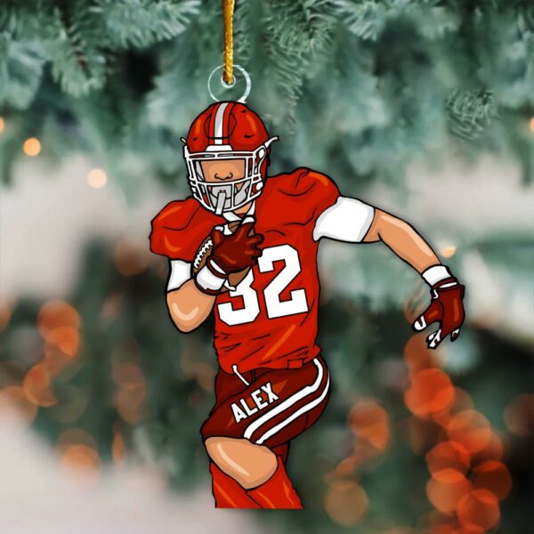 American Football Player Personalized Acrylic Ornament For Football Player - Gift For Football Lovers - Image 2