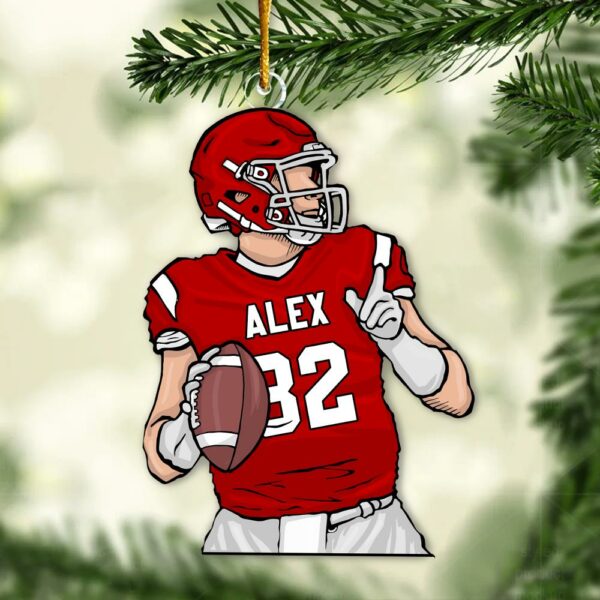 American Football Player Personalized Acrylic Ornament For Football Player - Gift For Football Lovers - Image 5