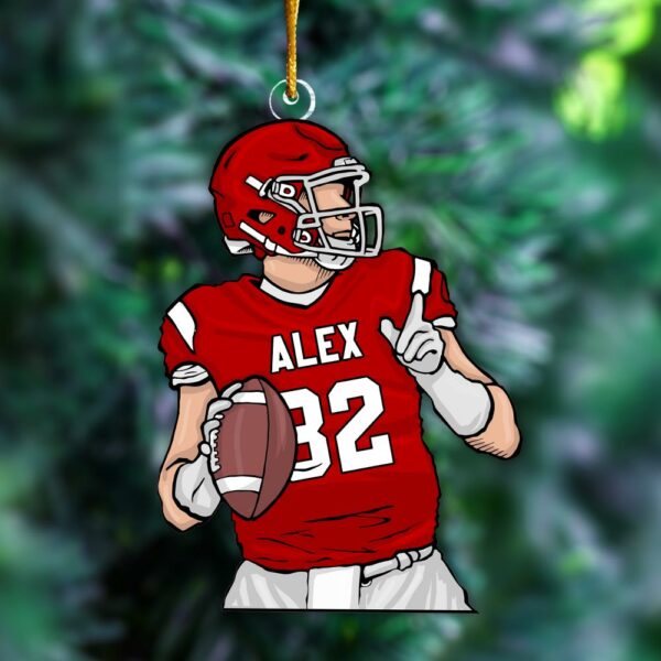 American Football Player Personalized Acrylic Ornament For Football Player - Gift For Football Lovers - Image 6