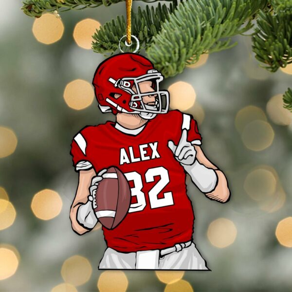American Football Player Personalized Acrylic Ornament For Football Player - Gift For Football Lovers - Image 3