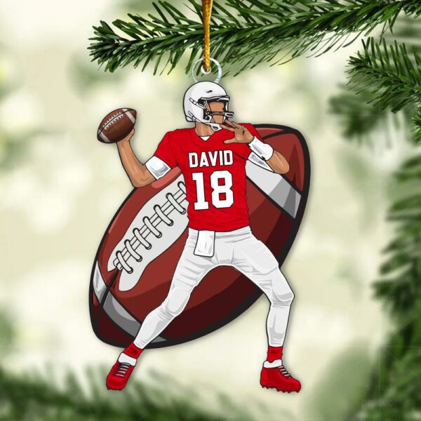 American Football Player Personalized Acrylic Ornament For Football Player - Gift For Football Lovers - Image 2
