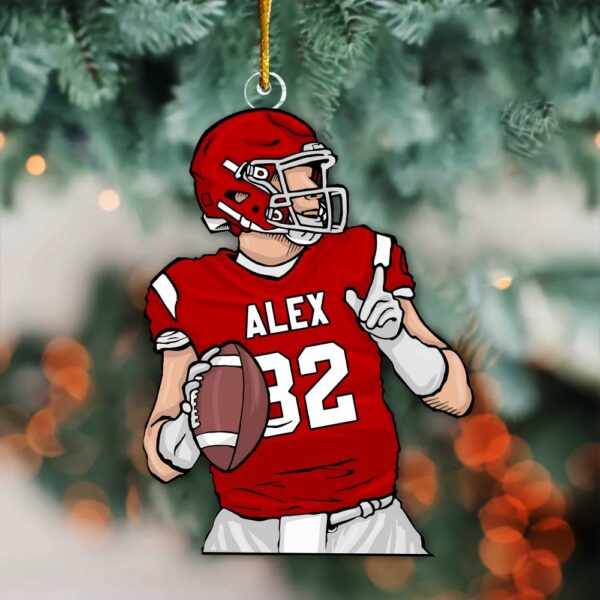 American Football Player Personalized Acrylic Ornament For Football Player - Gift For Football Lovers - Image 2