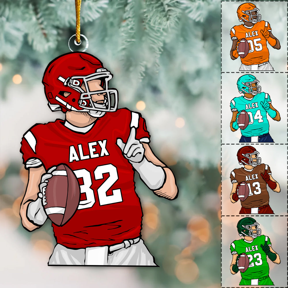 American Football Player Personalized Acrylic Ornament For Football Player - Gift For Football Lovers