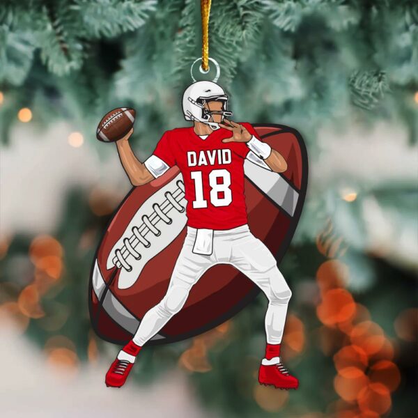 American Football Player Personalized Acrylic Ornament For Football Player - Gift For Football Lovers - Image 5
