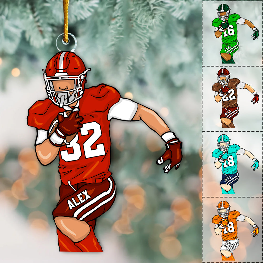 American Football Player Personalized Acrylic Ornament For Football Player - Gift For Football Lovers