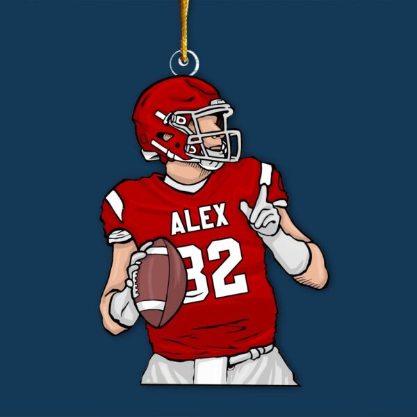 American Football Player Personalized Acrylic Ornament For Football Player - Gift For Football Lovers - Image 4