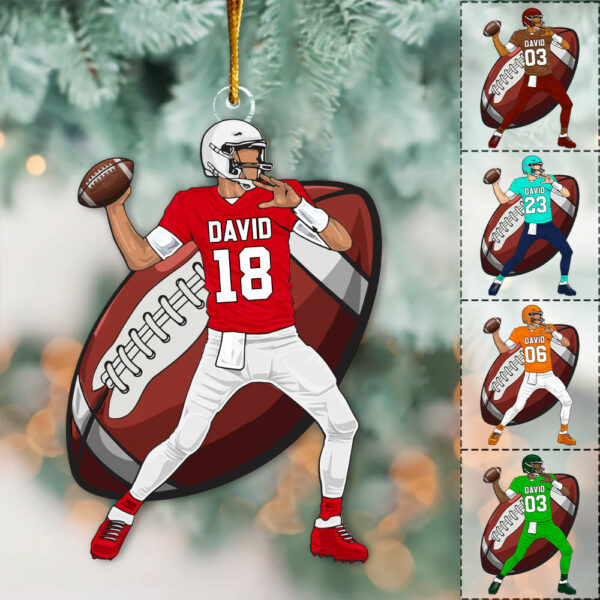 American Football Player Personalized Acrylic Ornament For Football Player - Gift For Football Lovers