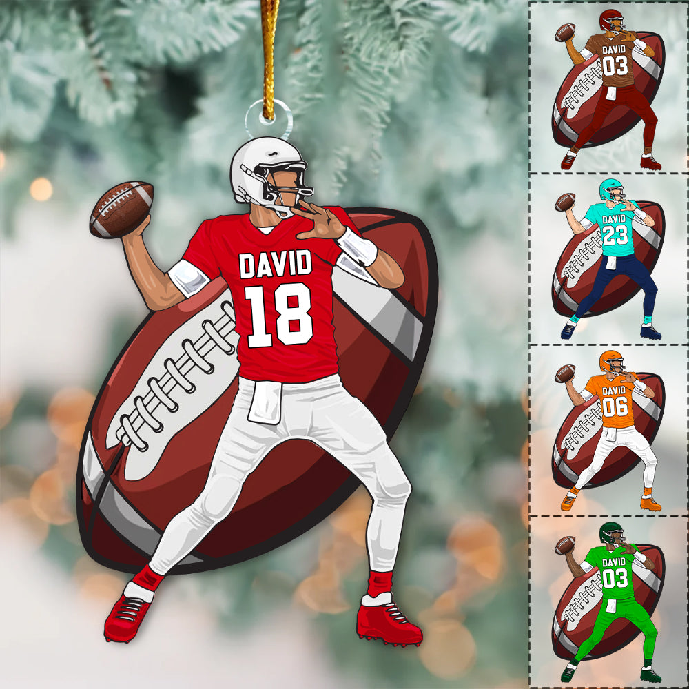 American Football Player Personalized Acrylic Ornament For Football Player - Gift For Football Lovers