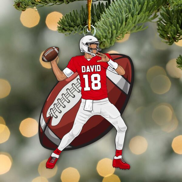 American Football Player Personalized Acrylic Ornament For Football Player - Gift For Football Lovers - Image 3