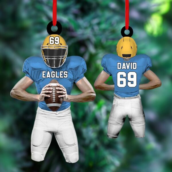 American Football Player Personalized Ornament For Football Lovers - Custom Gift For Football Player New - Image 2