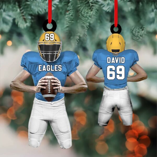 American Football Player Personalized Ornament For Football Lovers - Custom Gift For Football Player New - Image 4