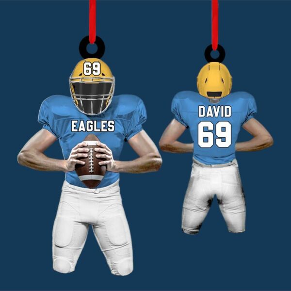 American Football Player Personalized Ornament For Football Lovers - Custom Gift For Football Player New - Image 3